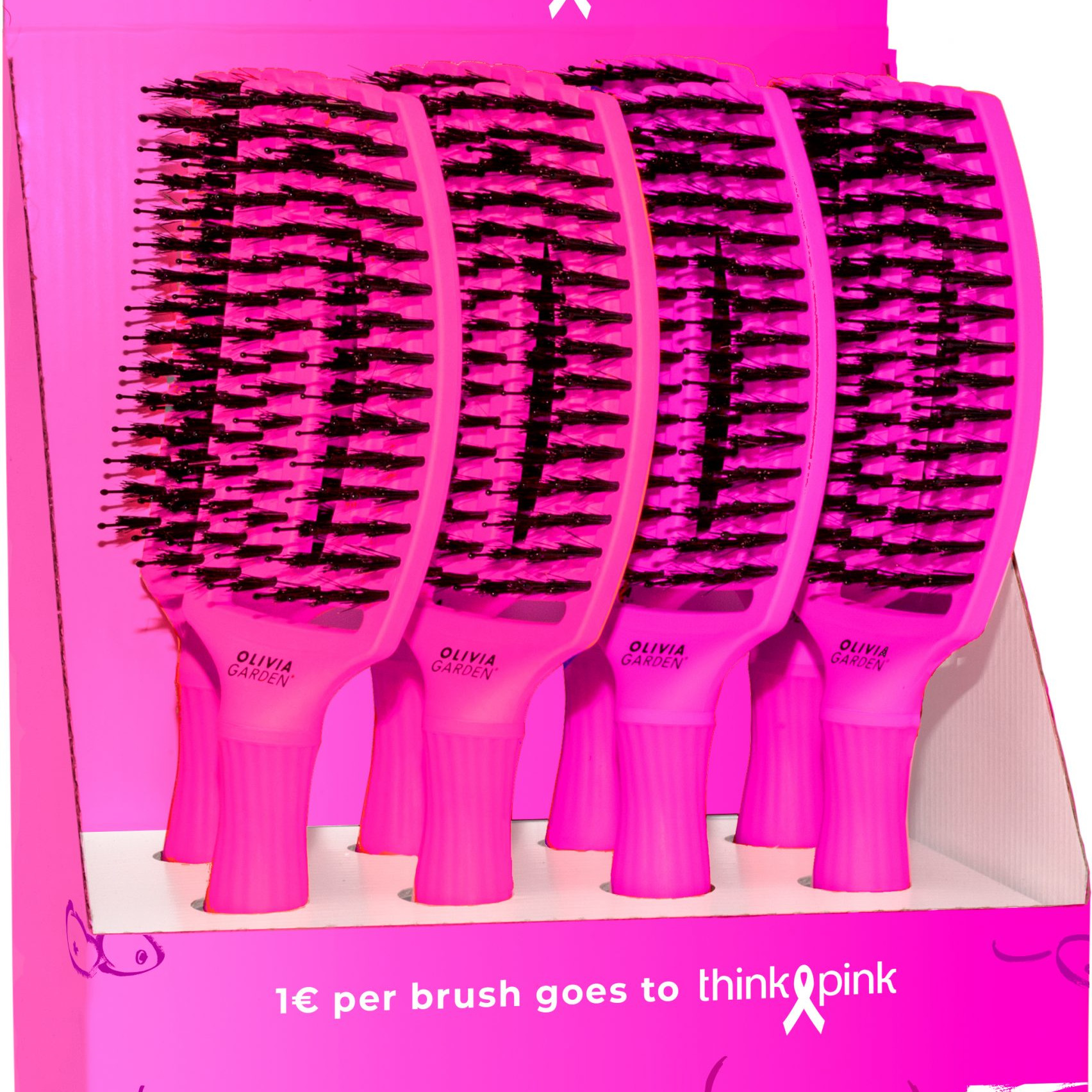 Olivia Garden Fingerbrush Think Pink 8er Display